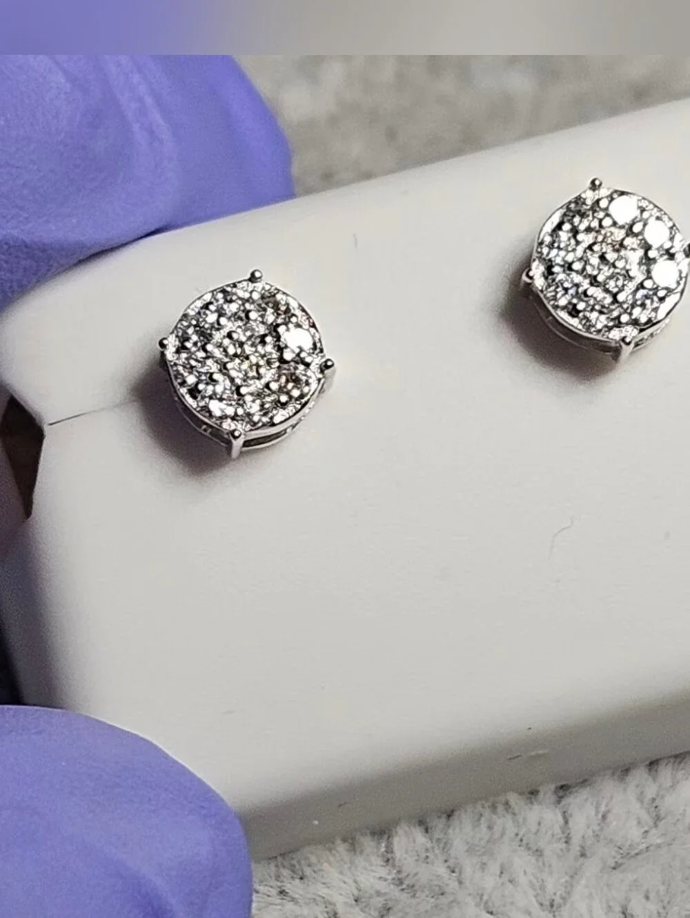✨ NWT 0.75 CTW Moissanite Cluster Stud Earrings 925 Sterling Silver
